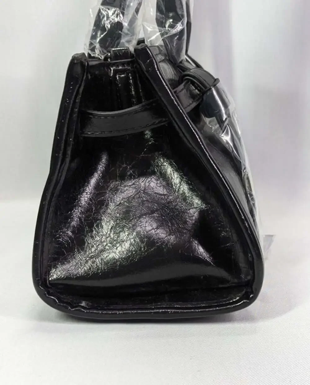 Sam & Libby Onyx Women's Belted Satchel Bag in Black (MSRP $98)